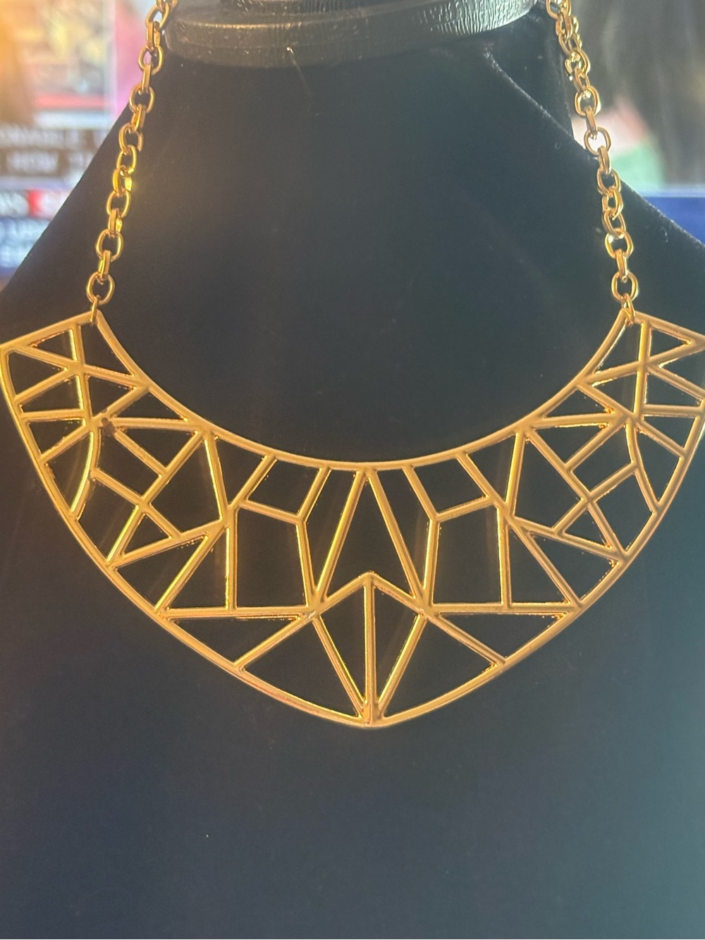Gold Geometric Statement Necklace - Women Jewelry